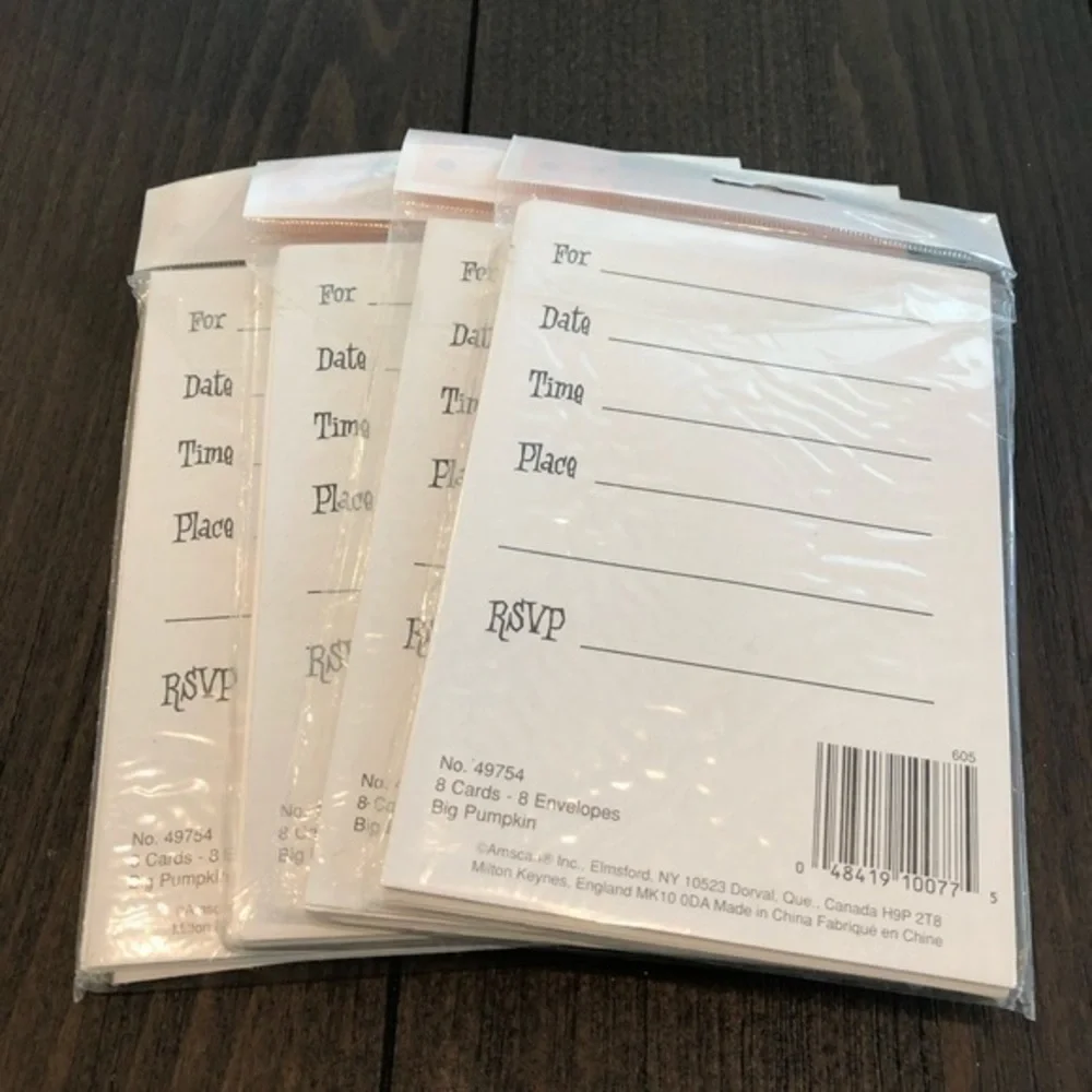 Amscan Halloween Invitations 4 Fill-In Packs NWT